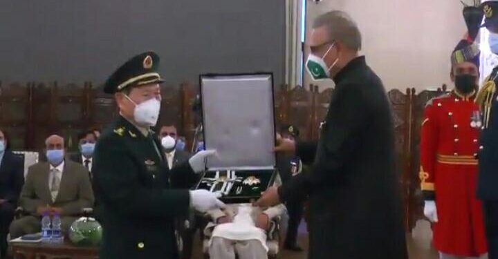 Minister of National Defense China conferred Nishan-e-Imtiaz (Military) by President Alvi