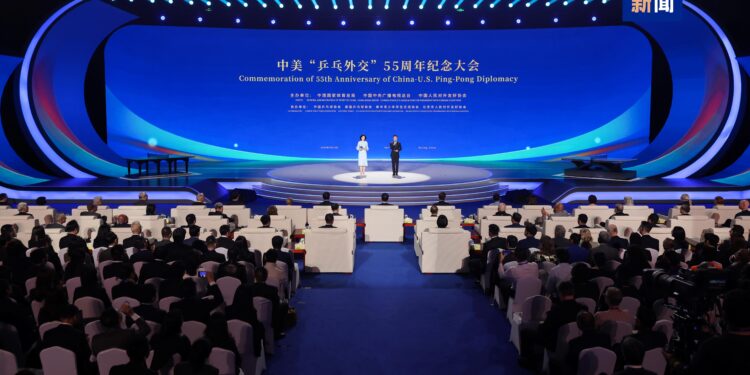 چین اور امریکہ کے درمیان "پنگ پانگ سفارتکاری”  کی 55ویں سالگرہ کے موقع پر بیجنگ میں تقریب کا انعقاد